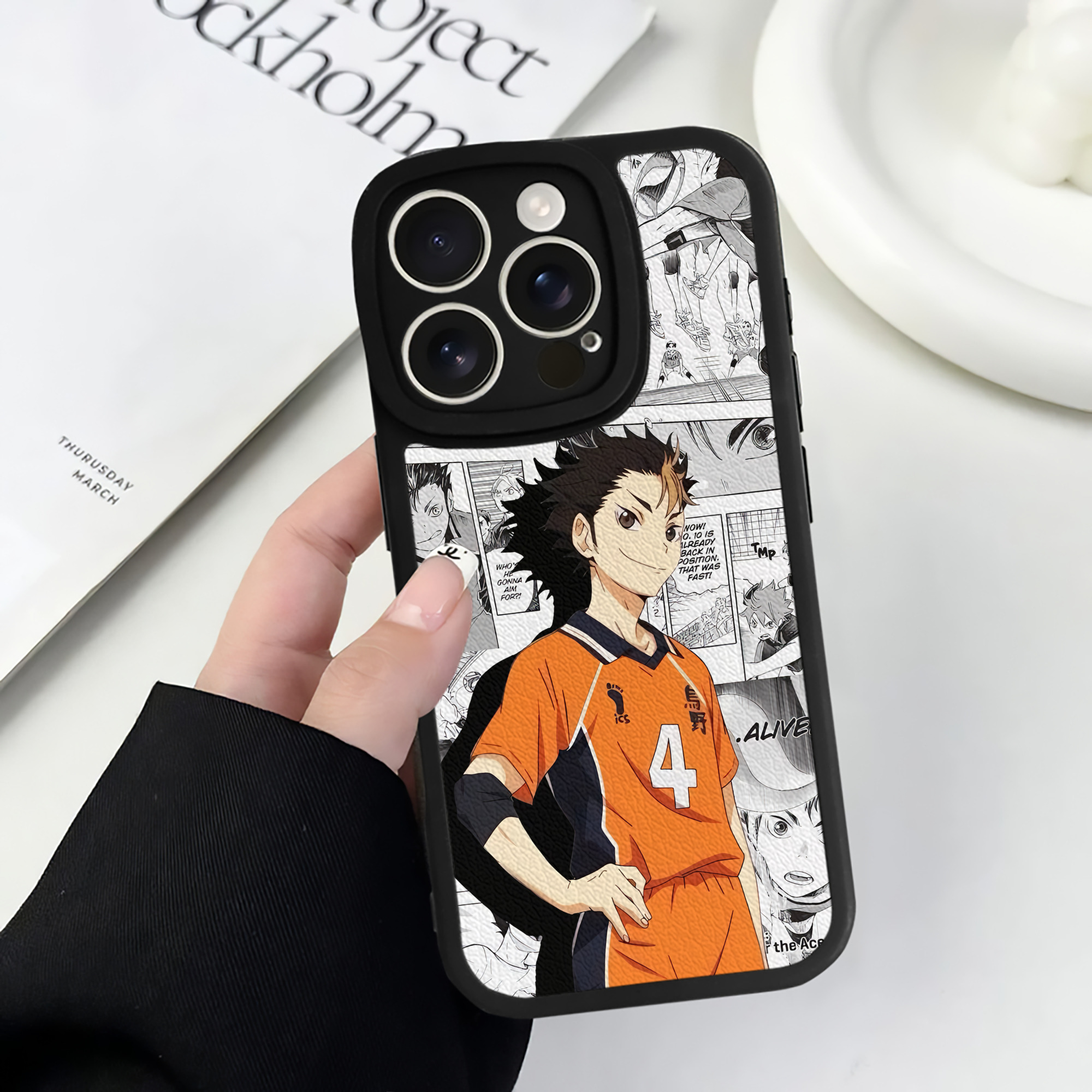 （画像用） ハイキュー!! Haikyu!! 【iPhone 16シリーズ対応】シリコンスマホケース（レザー調） 材質：シリコン
